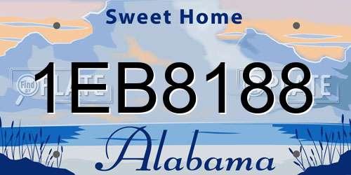 1EB8188 Alabama License Plate