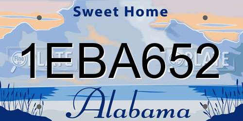 1EBA652 Alabama License Plate
