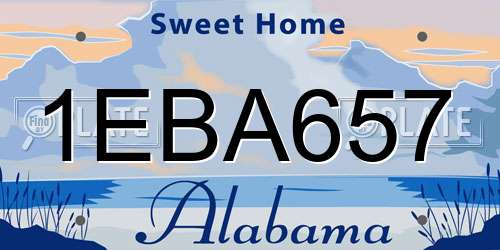 1EBA657 Alabama License Plate