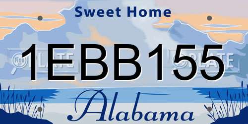 1EBB155 Alabama License Plate