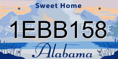1EBB158 Alabama License Plate
