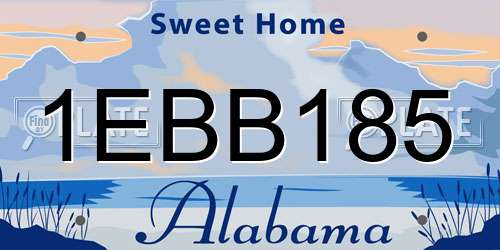1EBB185 Alabama License Plate