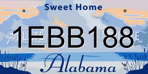 1EBB188 Alabama License Plate