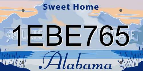 1EBE765 Alabama License Plate
