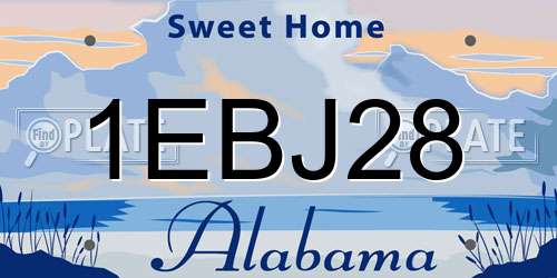 1EBJ28 Alabama License Plate