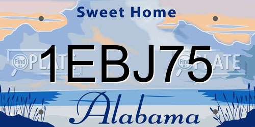 1EBJ75 Alabama License Plate