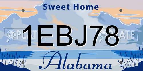 1EBJ78 Alabama License Plate