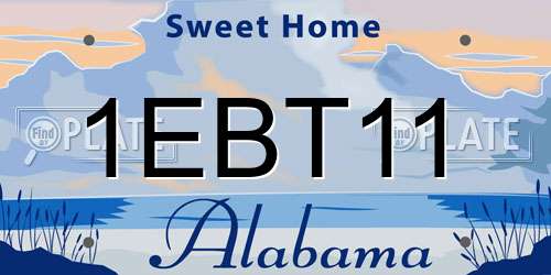 1EBT11 Alabama License Plate