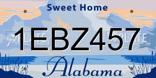 1EBZ457 Alabama License Plate