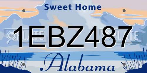 1EBZ487 Alabama License Plate