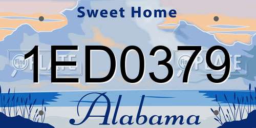 1ED0379 Alabama License Plate