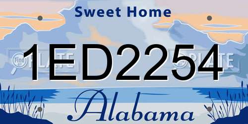 1ED2254 Alabama License Plate