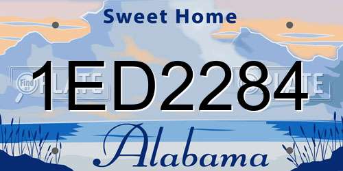 1ED2284 Alabama License Plate