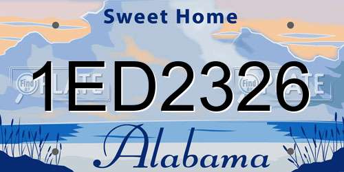 1ED2326 Alabama License Plate