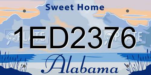 1ED2376 Alabama License Plate