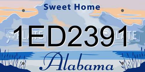 1ED2391 Alabama License Plate