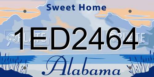 1ED2464 Alabama License Plate