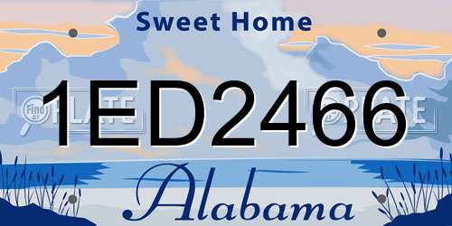 1ED2466 Alabama License Plate