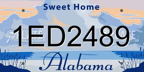 1ED2489 Alabama License Plate