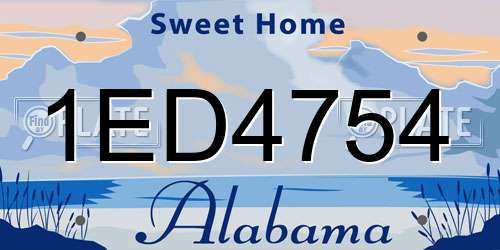 1ED4754 Alabama License Plate