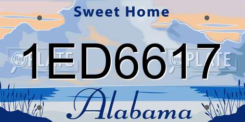 1ED6617 Alabama License Plate