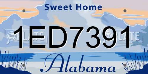 1ED7391 Alabama License Plate