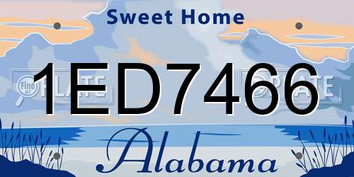1ED7466 Alabama License Plate