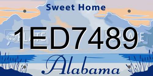 1ED7489 Alabama License Plate