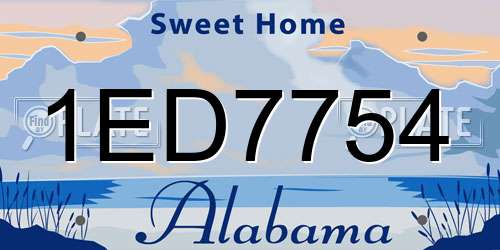 1ED7754 Alabama License Plate