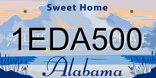 1EDA500 Alabama License Plate