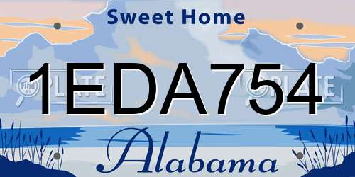 1EDA754 Alabama License Plate