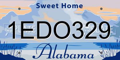 1EDO329 Alabama License Plate