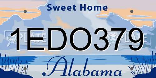 1EDO379 Alabama License Plate