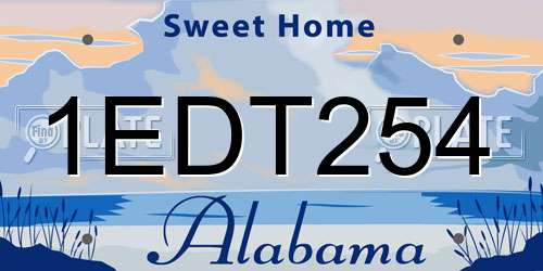 1EDT254 Alabama License Plate