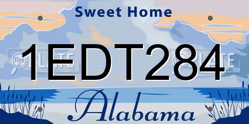 1EDT284 Alabama License Plate