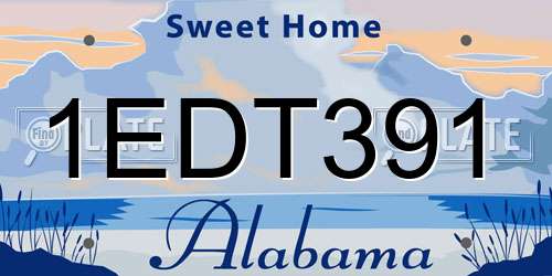 1EDT391 Alabama License Plate