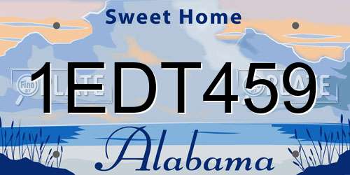 1EDT459 Alabama License Plate