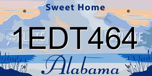 1EDT464 Alabama License Plate