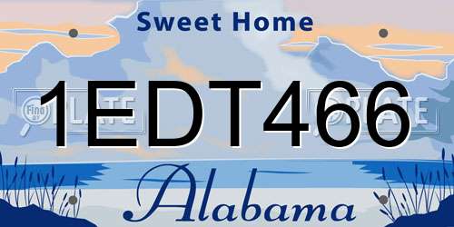 1EDT466 Alabama License Plate