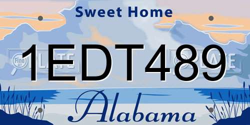 1EDT489 Alabama License Plate