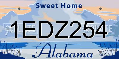 1EDZ254 Alabama License Plate