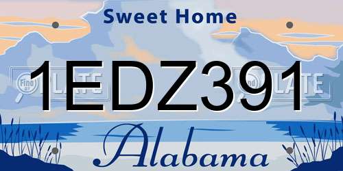 1EDZ391 Alabama License Plate