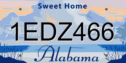 1EDZ466 Alabama License Plate