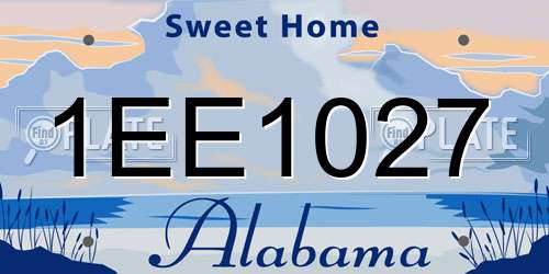 1EE1027 Alabama License Plate