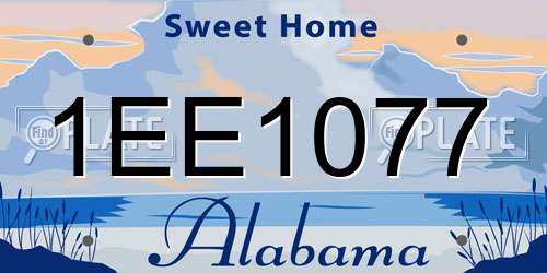 1EE1077 Alabama License Plate
