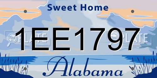 1EE1797 Alabama License Plate