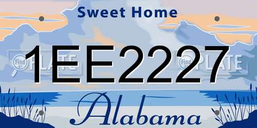 1EE2227 Alabama License Plate