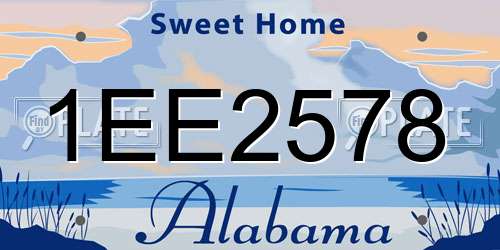1EE2578 Alabama License Plate