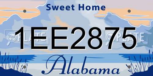 1EE2875 Alabama License Plate