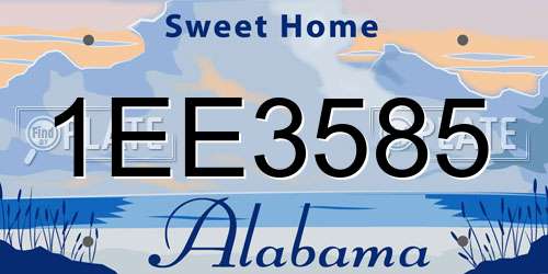 1EE3585 Alabama License Plate